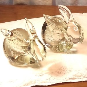 Controlled Bubble Art Glass Bunnies